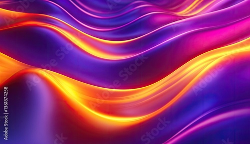 Wallpaper Mural Abstract vibrant wavy surface.  Dynamic flowing colors Torontodigital.ca