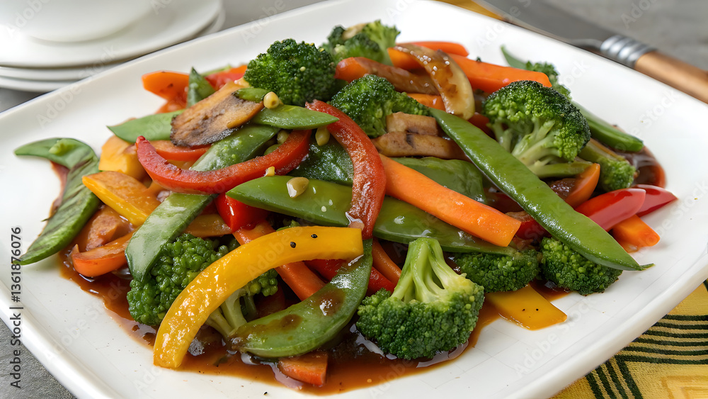 Colorful Vegetable Stir-Fry with Garlic Soy Sauce. Perfect for: Healthy eating enthusiasts, Vegetarian meal plans, Quick and easy recipes Colorful Vegetable Stir-Fry with Garlic Soy Sauce. Perfect for: Healthy eating enthusiasts, Vegetarian meal plans, Quick and easy recipes