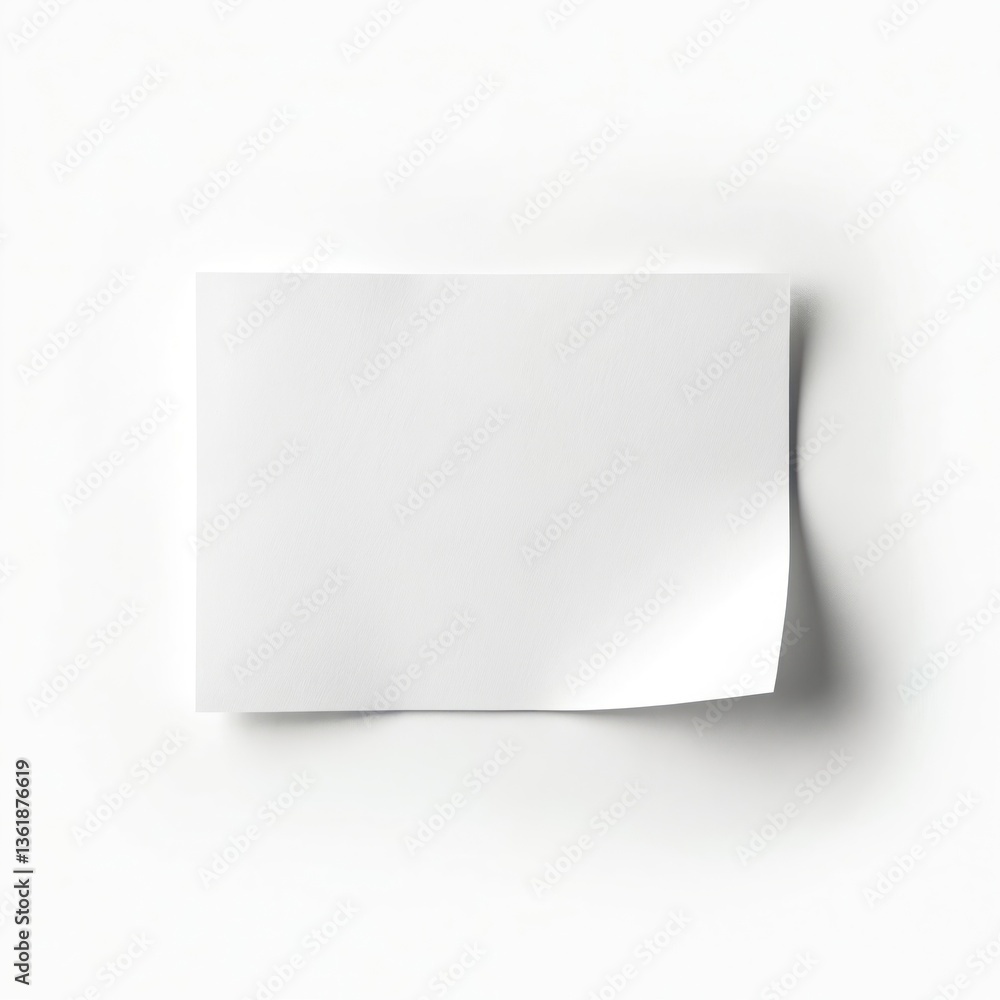 White blank sheet paper with curled corner isolated on white background. Minimalist design for notes messages. Simple, elegant concept for presentations, advertising, business, marketing. Perfect White blank sheet paper with curled corner isolated on white background. Minimalist design for notes messages. Simple, elegant concept for presentations, advertising, business, marketing. Perfect