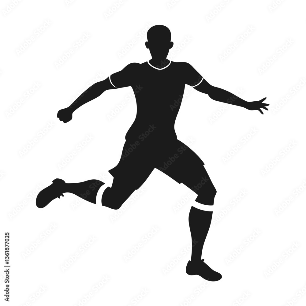 Naklejka premium Football Player silhouette vector illustration