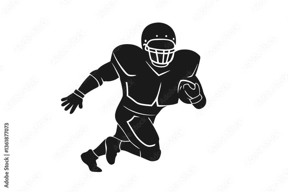 American Football Player silhouette vector illustration American Football Player silhouette vector illustration
