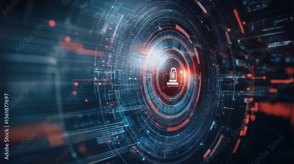 Obraz premium Futuristic security interface