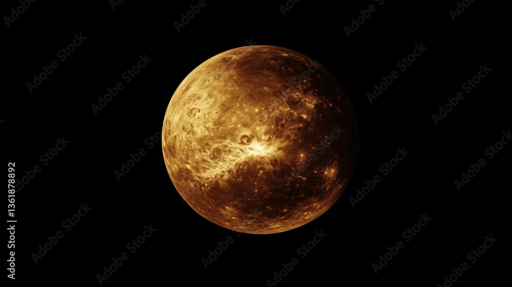 Obraz premium Planet Venus on solid black background