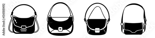 crossbody bags icon, crossbody bags silhouette vector illustration-simple silhouette illustration of crossbody bags, perfect for crossbody bags logos and icons