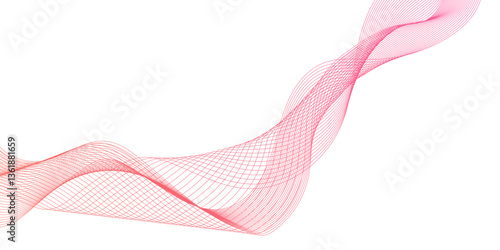 Abstract light red pink  line wave vector background wave line geometric technology, futuristic graphic energy sound waves technology concept, Curve wave seamless pattern. 
