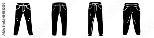 jeans icon, jeans silhouette vector illustration-simple silhouette illustration of jeans, perfect for jeans logos and icons