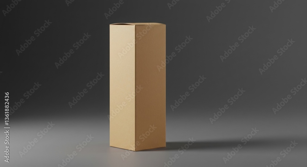 Empty kraft box mockup stands tall. Empty kraft box mockup stands tall.