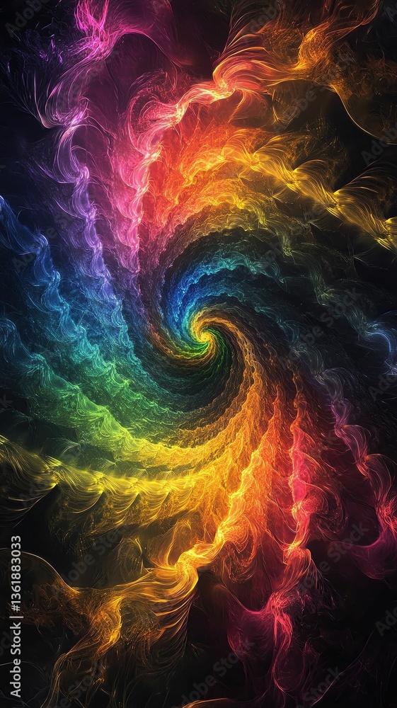 fractal inspired vibrant color art Vibrant abstract spiral in vivid colors. fractal inspired vibrant color art Vibrant abstract spiral in vivid colors.