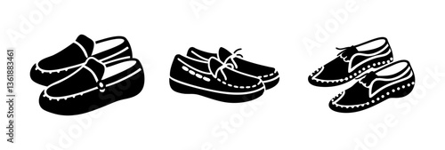 moccasins icon, moccasins silhouette vector illustration-simple silhouette illustration of moccasins, perfect for moccasins logos and icons