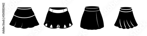 mini skirt icon, mini skirt silhouette vector illustration-simple silhouette illustration of mini skirt, perfect for mini skirt logos and icons