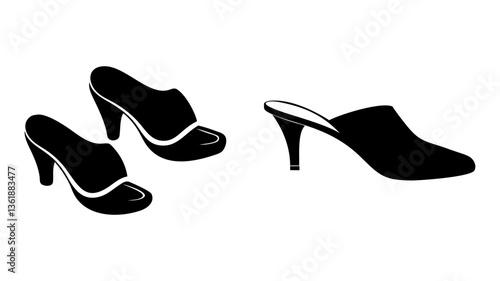 mules shoe icon, mules shoe silhouette vector illustration-simple silhouette illustration of mules shoe, perfect for mules shoe logos and icons