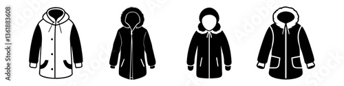 parka icon, parka silhouette vector illustration-simple silhouette illustration of parka, perfect for parka logos and icons