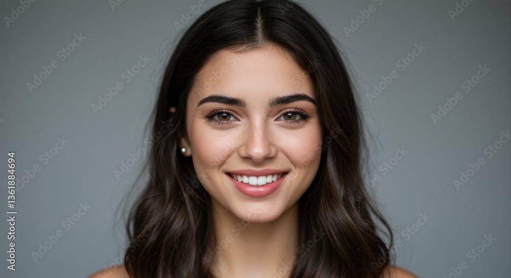 Beautiful woman smiles brightly. Beautiful woman smiles brightly.
