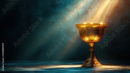 Golden chalice illuminated
