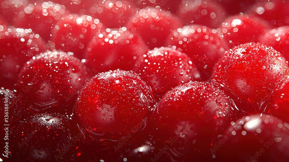 Close-up red berries with water droplets Close-up red berries with water droplets