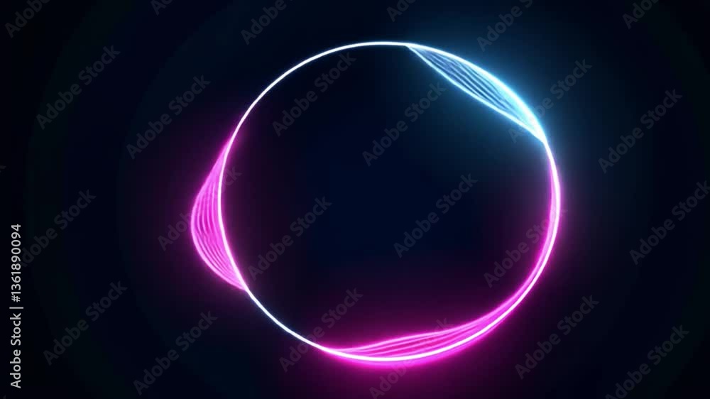 Abstract Neon Circle: Glowing Pink and Blue Light Design Abstract Neon Circle: Glowing Pink and Blue Light Design