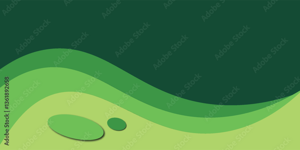 Fototapeta premium Abstract green wave background, Vector green line background curve element with white space for text and message design. EPS 10