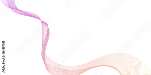 abstract pink wave line abstract background, the wave line is very long and has a lot of detail, abstract Pink Wave Pattern on White background for technology and design.