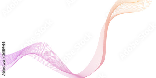 abstract pink wave line abstract background, the wave line is very long and has a lot of detail, abstract Pink Wave Pattern on White background for technology and design.