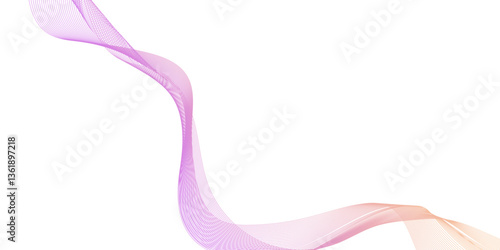 abstract pink wave line abstract background, the wave line is very long and has a lot of detail, abstract Pink Wave Pattern on White background for technology and design.