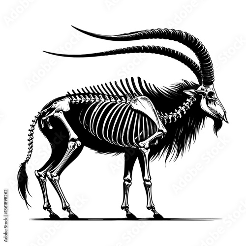 Lichtenstein's hartebeest skeleton  silhouette
