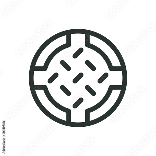 Manhole cover line icon, sewer hatch vector symbol with editable stroke