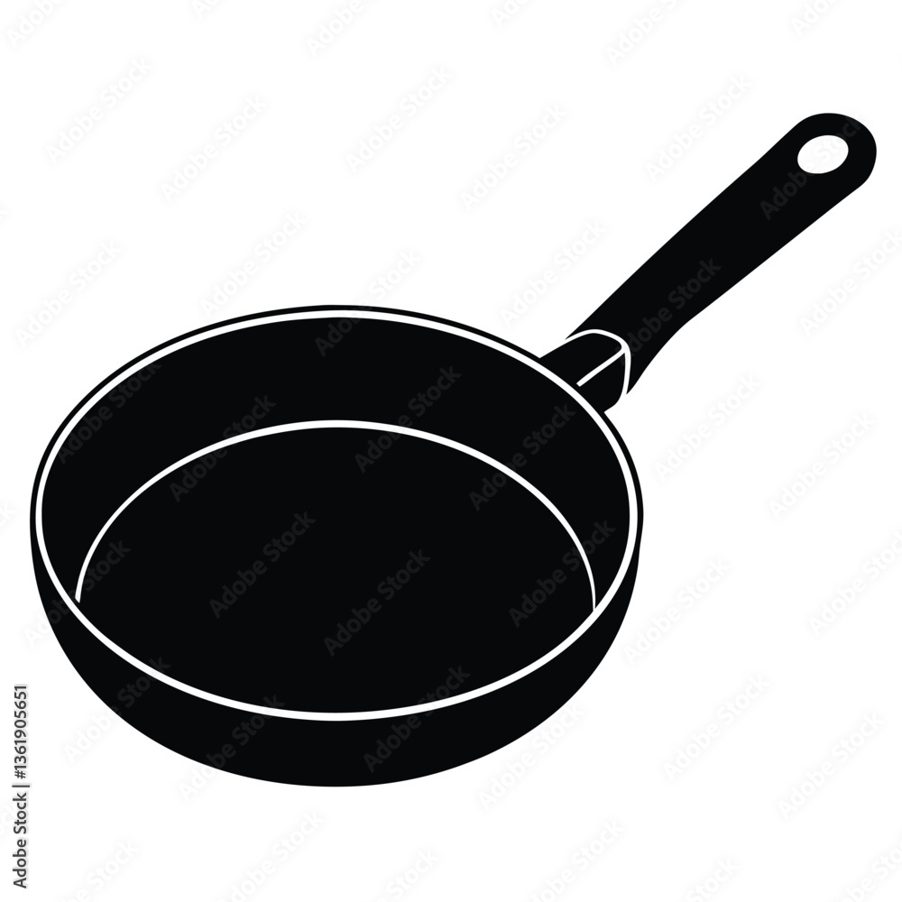 Realistic Frying Pan Vector Illustration – Non-Stick Cooking Pan with Handle for Kitchen Use Realistic Frying Pan Vector Illustration – Non-Stick Cooking Pan with Handle for Kitchen Use