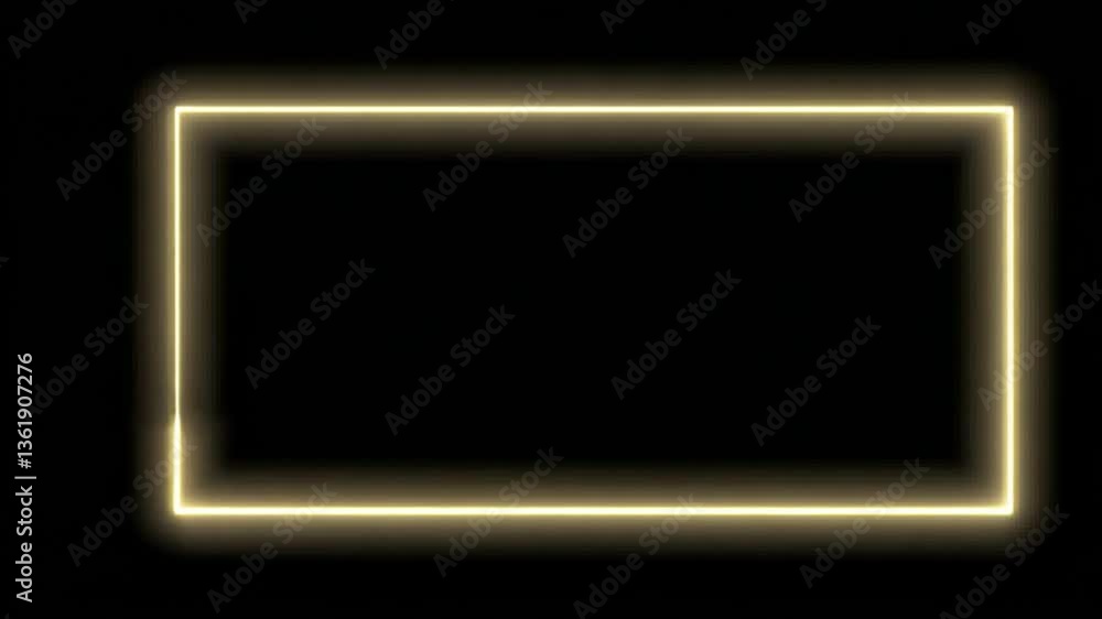 Golden Neon Frame: Elegant Abstract Background for Design Projects Golden Neon Frame: Elegant Abstract Background for Design Projects