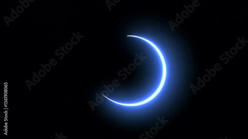 Wallpaper Mural Celestial Arc: A Glowing Crescent in the Dark Void Torontodigital.ca