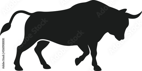 bull silhouette , cow vector, bull icon