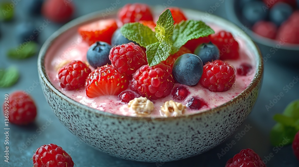 breakfast cereal with berries breakfast cereal with berries