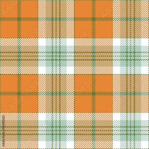 Modern Muted Military Green Seamless Tartan Textile Design