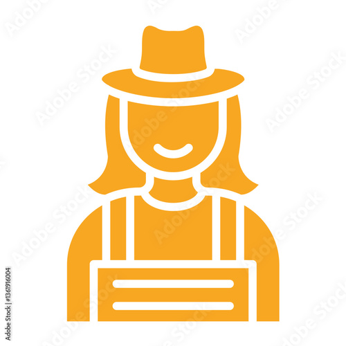 Lady Farmer Vector Icon Design Illustration