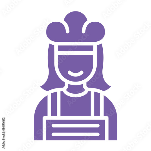 Female Chef Vector Icon Design Illustration