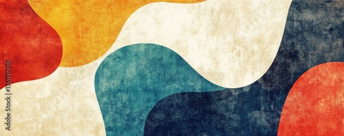 A dynamic and artistic background blending soft textures with vibrant retro elements.