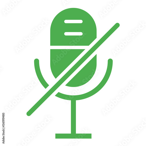 Microphone disable Vector Icon Design Illustration