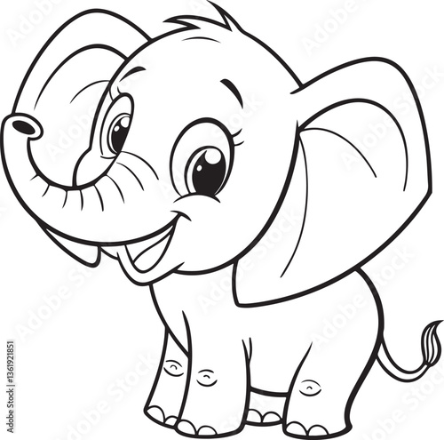 elephant line art vector