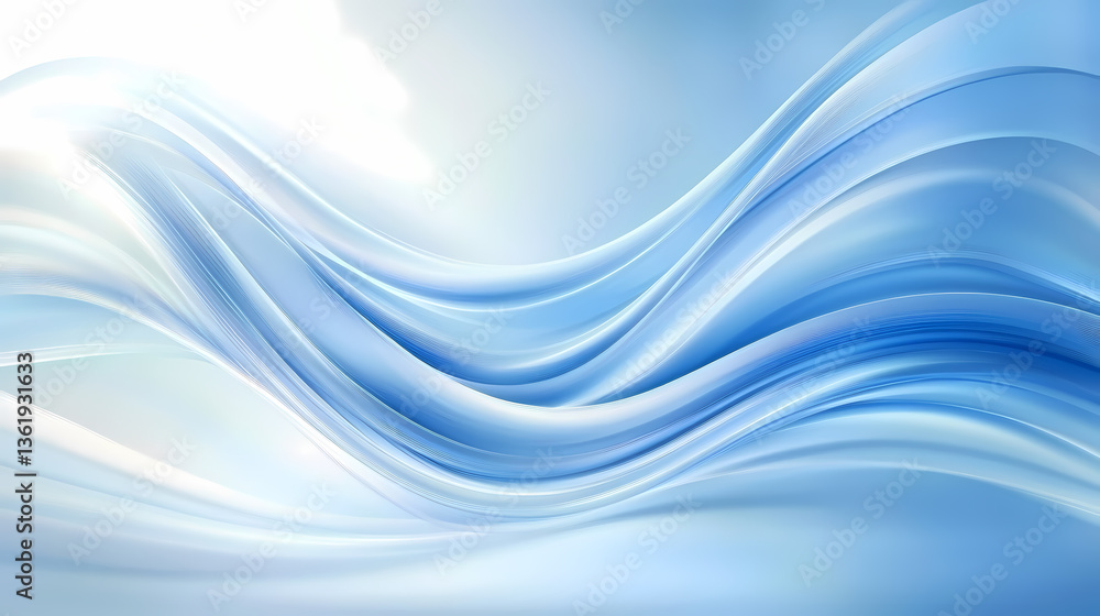 Abstract Flowing Blue and White Waves Abstract Flowing Blue and White Waves