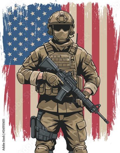 Us soldier vector
