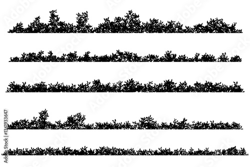 horizontal bushes silhouette background