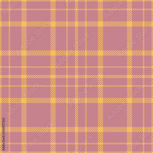 Modern Pale Butterscotch Seamless Tartan Textile Design