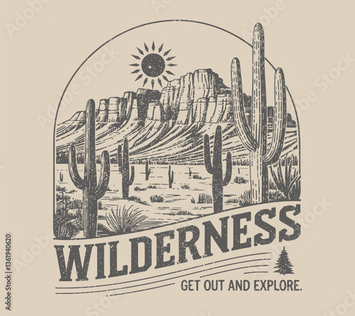 Desert Vibes t shirt print Design, women's , men's, girls boys, knit jersey screen summer winter print artwork. Mountain with tree vintage print design. Adventure at the mountain graphic artwork for
