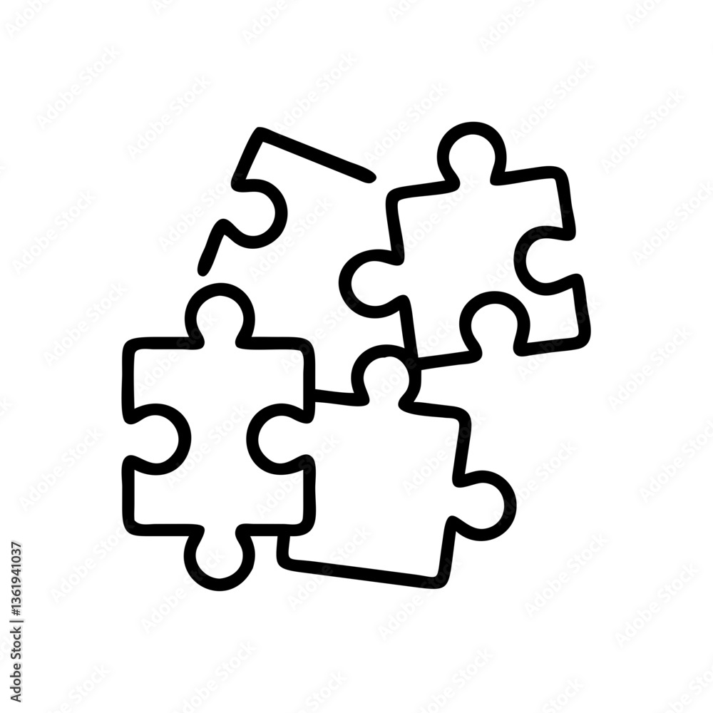Puzzle pieces illustration on a plain background Puzzle pieces illustration on a plain background