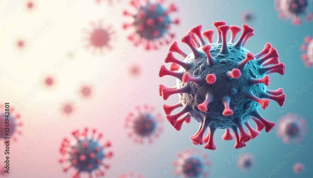 Illustration of a virus cell with a focus on its structure. Macro shot, detail in minimalist style. Medical, scientific concept, health, disease, science, pandemic, virus. Illustration of a virus cell with a focus on its structure. Macro shot, detail in minimalist style. Medical, scientific concept, health, disease, science, pandemic, virus.