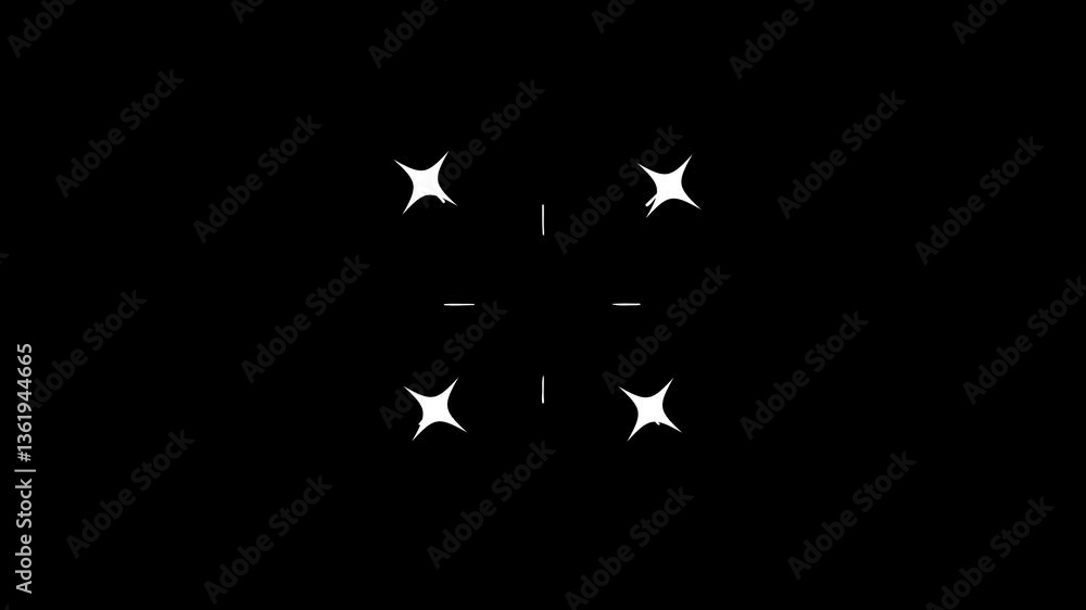 Animated Twinkling White Stars with Glitter and Glowing Effects on black Screen, Ideal for Magical and Festive Backdrops in 4K Animated Twinkling White Stars with Glitter and Glowing Effects on black Screen, Ideal for Magical and Festive Backdrops in 4K