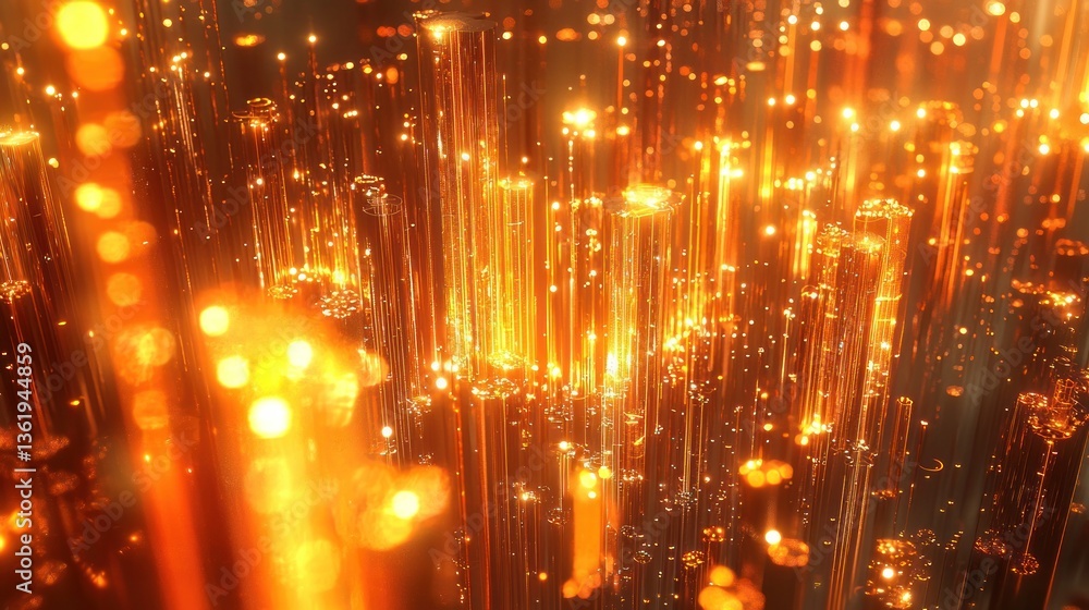 Abstract background with glowing orange and gold particles. Dynamic light streaks and bokeh effects create an energetic, warm atmosphere Abstract background with glowing orange and gold particles. Dynamic light streaks and bokeh effects create an energetic, warm atmosphere