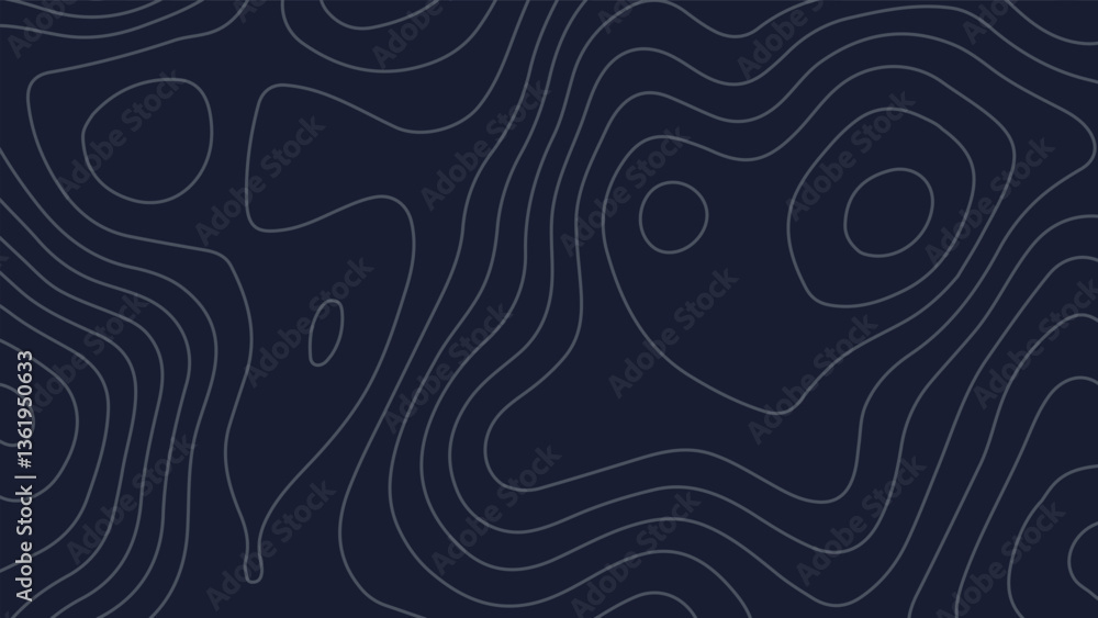 Dark Topographic Background with Contour Line Pattern Dark Topographic Background with Contour Line Pattern