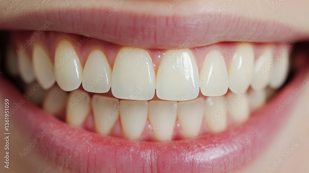 Fototapeta premium Patient experiences professional teeth whitening treatment at dental clinic in the morning