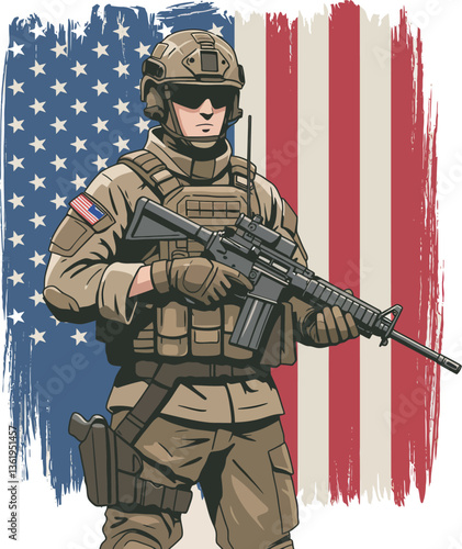 Us soldier vector