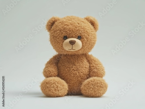 A commercial product photo featuring a classic brown teddy bear with a soft fur texture, displayed on a clean white background